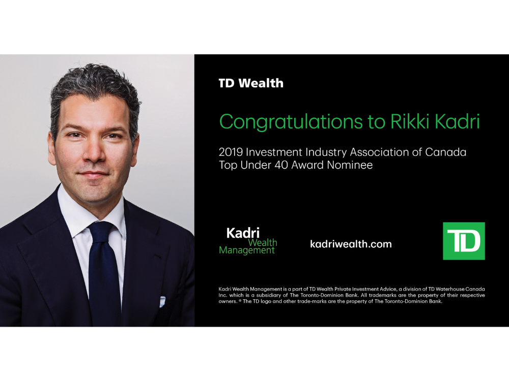 2019 Investment Industry Association of Canada Top Under 40 Award Nominee